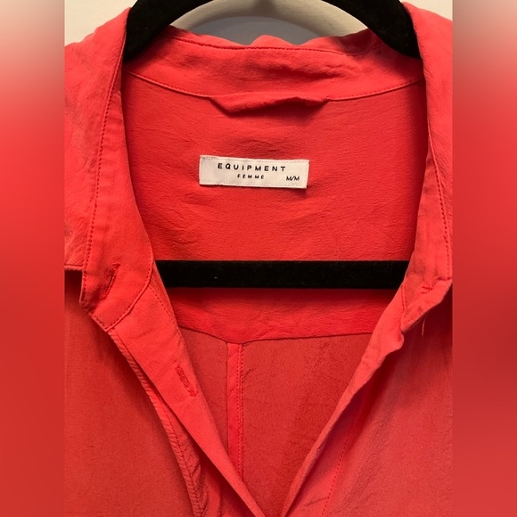 Equipment Femme Long Sleeves 100% Silk Romper Size Medium Summer Lightweight - Picture 4 of 6